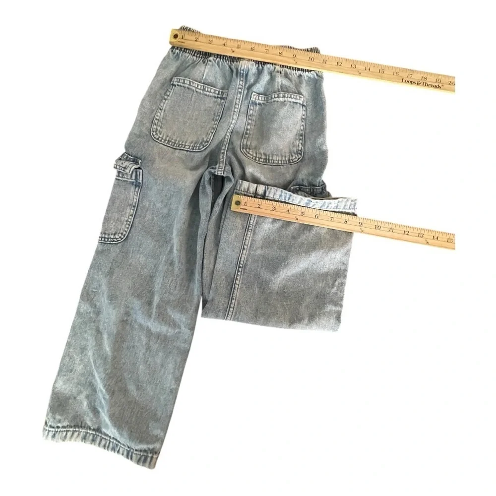 GAP kids Wide-Leg Pull-On Jeans Cargo Jeans Size M 100% Cotton